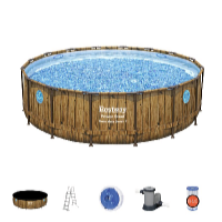 Bestway Power Steel Wood Swim Vista 4,88 x 1,22 m medence szett 
