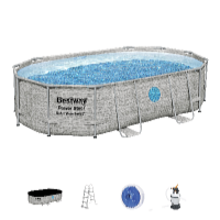 Bestway Power Steel Stacked Stone Swim Vista 4,88 x 3,05 x 1,07 m medence tartozékokkal