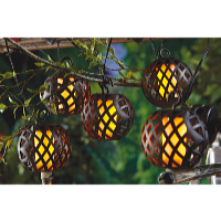 Garden King Napelemes LED fénylánc, 6 lámpa, meleg fehér SL-1013