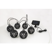 Garden King Napelemes LED fénylánc, 6 lámpa, meleg fehér SL-1013