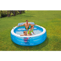 Intex Felfújható medence ülőkével 229 x 218 x 79 cm