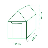 Garden King House kerti fóliasátor 210 x 179 x 250 cm PM-1162