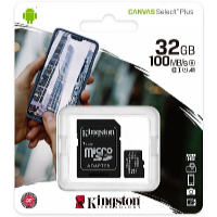Kingston Memóriakártya microSDHC 32GB UHS-I U1 SDCS/32GB Canvas Select Plus microSDHC 32GB UHS-I U1 SDCS/32GB Canvas Select Plus