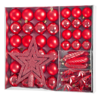 MagicHome Karácsonyi díszek készlete, 50 db piros