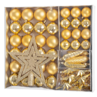 MagicHome Karácsonyi díszek készlete, 50 db arany