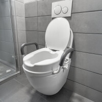 HomeLife Magasított WC ülőke fedéllel és kapaszkodókkal DELUXE