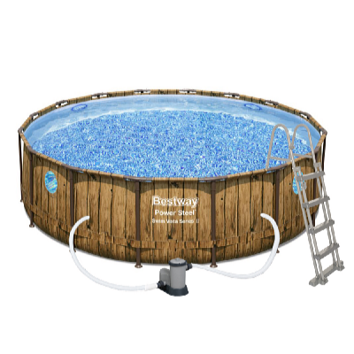 Bestway Power Steel Wood Swim Vista 4,88 x 1,22 m medence szett 