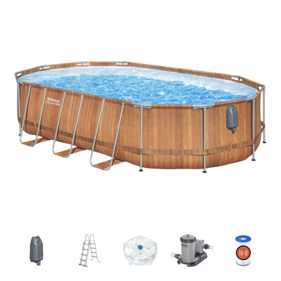 Bestway Power Steel Stone Comfort Jet 6,1 x 3,66 x 1,22 m medence szett 
