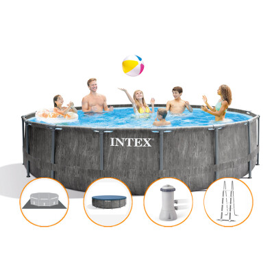 Intex Bazén Prism Frame Greywood Premium Set 457 x 122 cm - 26742
