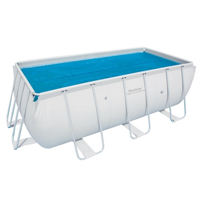 Bestway Szolár medencetakaró 3,8 x 1,8 m fémvázas 4,04 x 2,01 x 1 m medencéhez