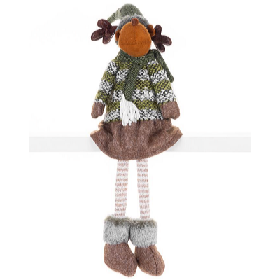 MagicHome Rénszarvas lány szoknyában, zöld-barna, 70 cm