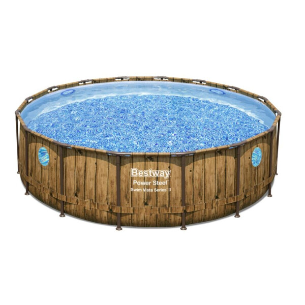 Bestway Power Steel Wood Swim Vista 4,88 x 1,22 m medence önállóan