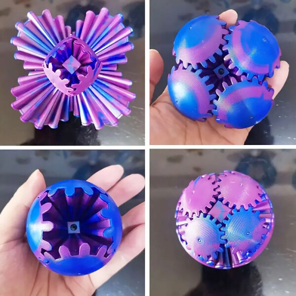 Kids World 3D GEAR BALL - kék-lila