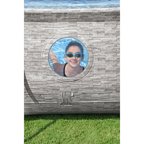 Bestway Power Steel Stacked Stone Swim Vista 4,88 x 3,05 x 1,07 m medence tartozékokkal