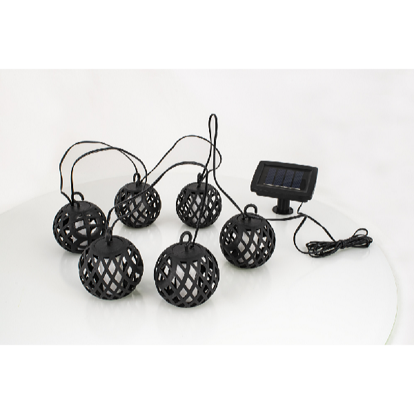 Garden King Napelemes LED fénylánc, 6 lámpa, meleg fehér SL-1013