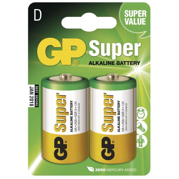 GP Batteries Alkalikus elem GP Super LR20 D 2 db
