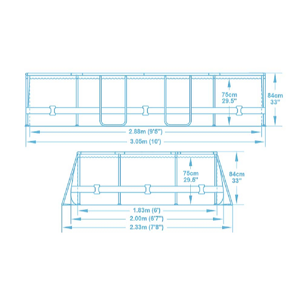 Bestway Power Steel 3,05 x 2 x 0,84 m medence cirkulációs szűrővel