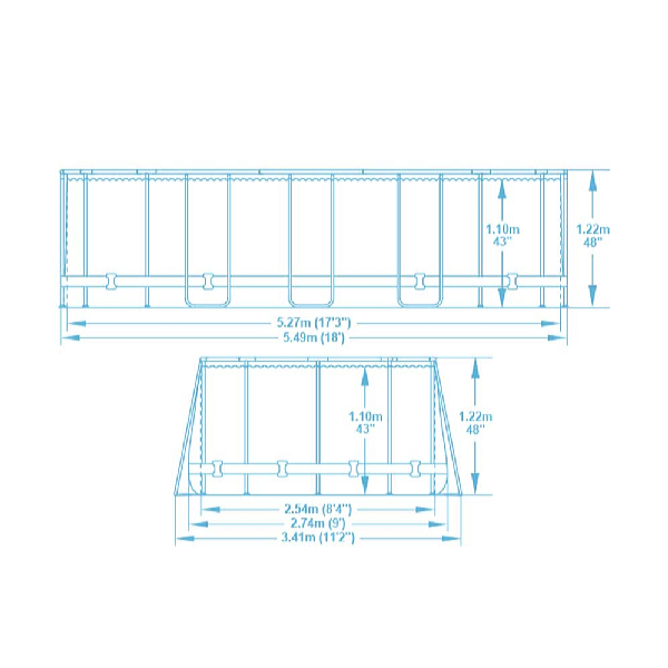 Bestway Power Steel Stacked Stone Swim Vista 5,49 x 2,74 x 1,22 m medence szett