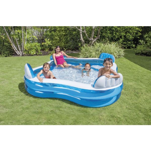 Intex Felfújható medence ülőkékkel és háttámlával 229 x 229 x 66 cm
