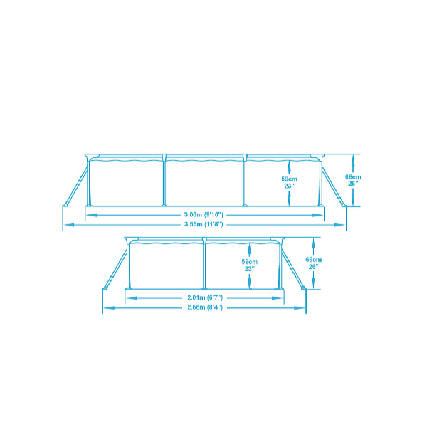 Bestway Steel Pro medence 3 x 2,01 x 0,66 m cirkulációs szűrővel