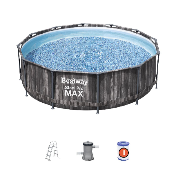 Bestway Steel Pro Max Wood 3,66 x 1 m medence szett