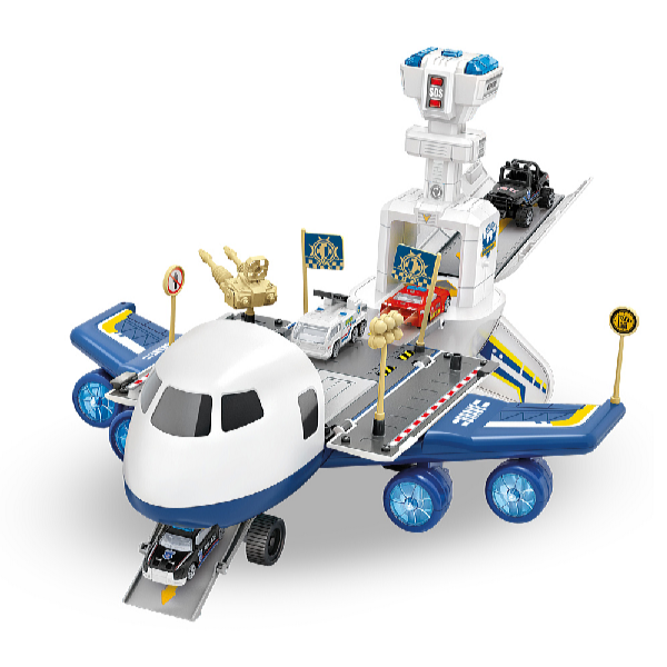 Kids World Rendőrségi repülőgép rámpával – 35 x 35 x 20 cm