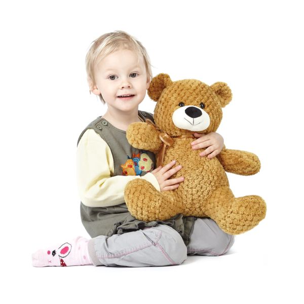 Kids World Plyšový medvídek 31 cm hnědý