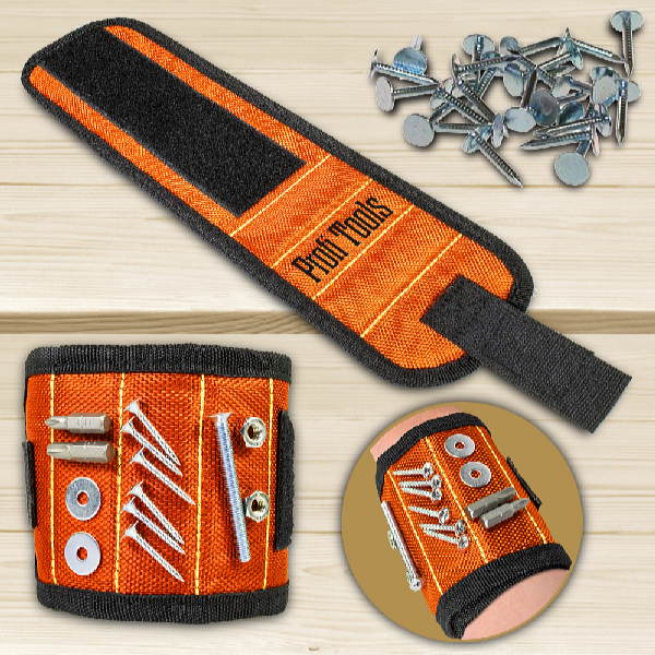 Profi Tools Mágneses szerszámtartó öv, 32 x 9 cm, narancs