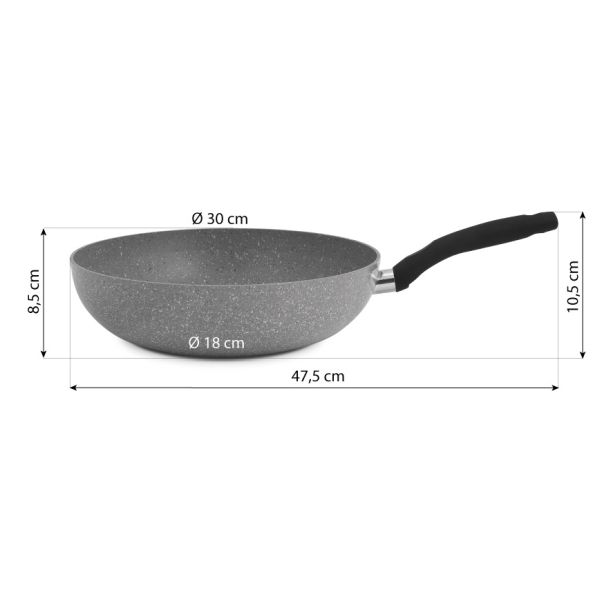 De Gusto STONITE Wok serpenyő 30 cm levehető nyéllel