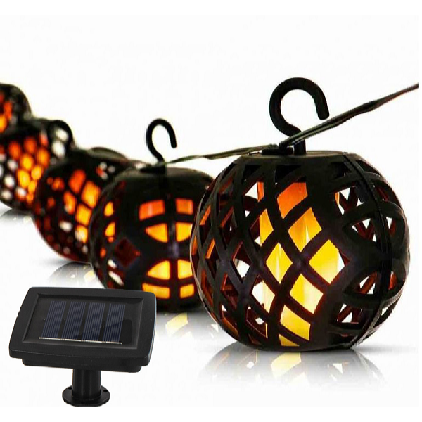 Garden King Napelemes LED fénylánc, 6 lámpa, meleg fehér SL-1013