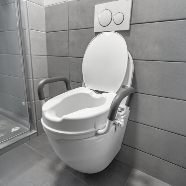 HomeLife Magasított WC ülőke fedéllel és kapaszkodókkal DELUXE